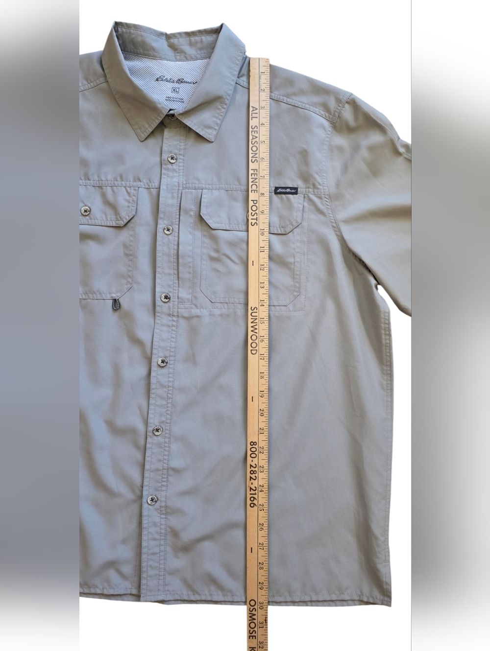 Eddie Bauer XL Woven Tech Performance Fishing Hiking Shirt Extra Large - Picture 6 of 6